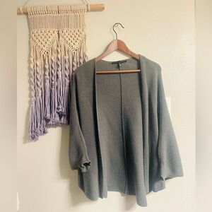 White House Black Market-Dark Faded Green Bat Wing Cardigan Sweater-Size: Small